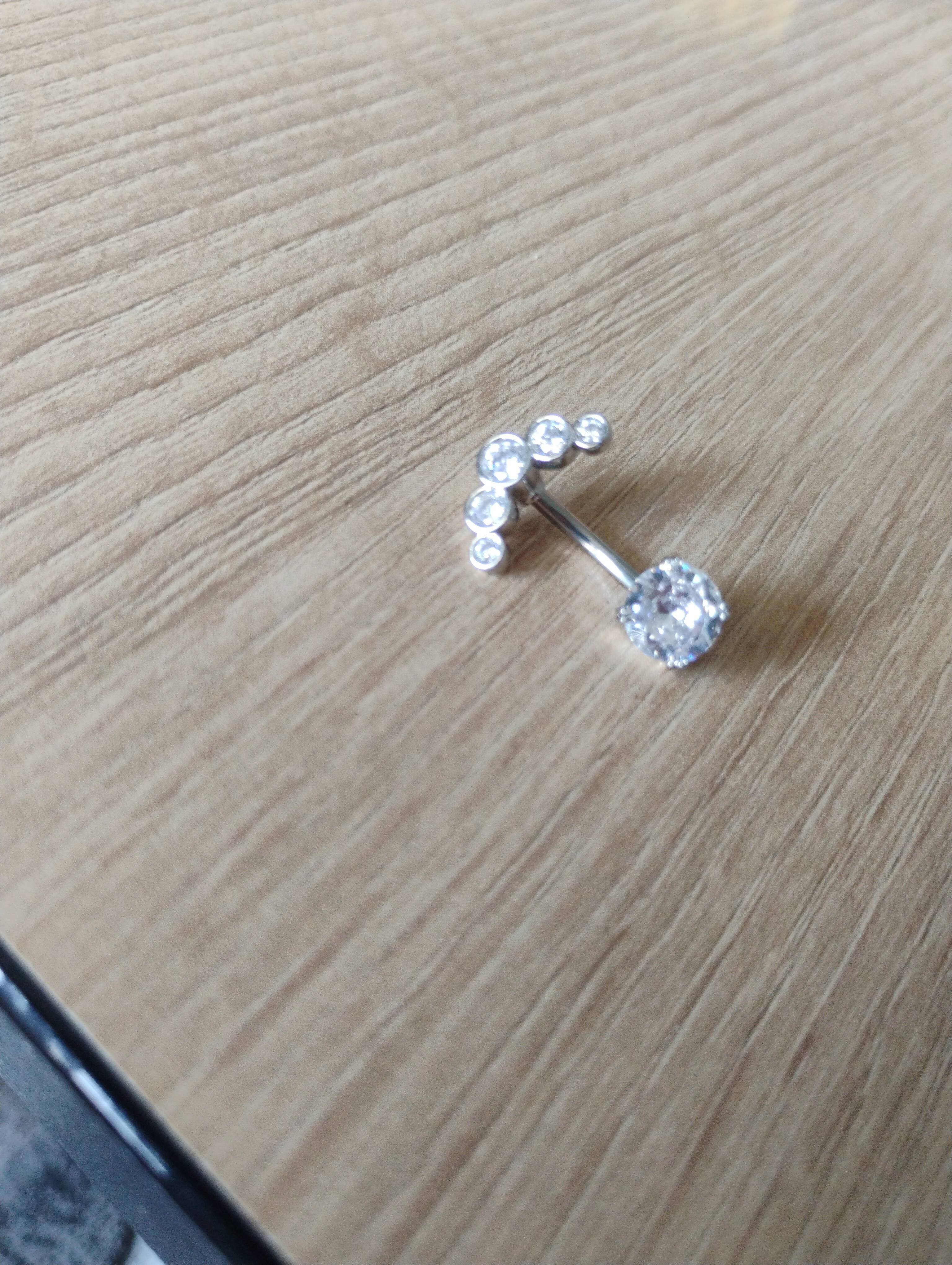 Piercing nombril cristal argenté — photo 2